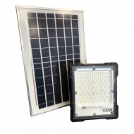 Refletor Solar Led Holofote Recarregável 100w + controle remoto